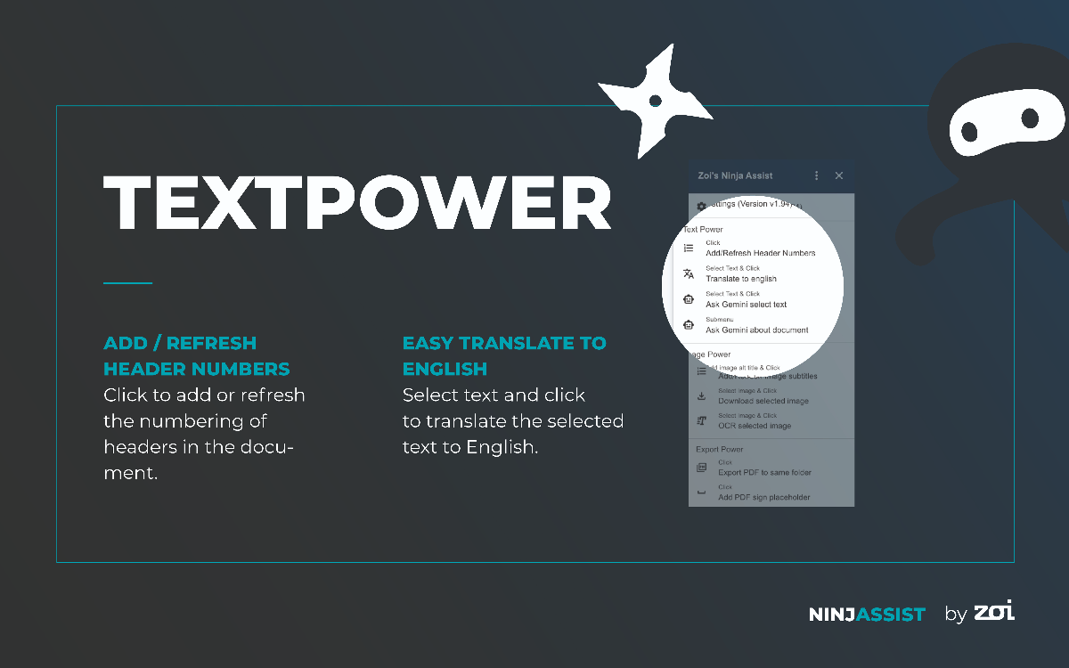 Text Power Feature