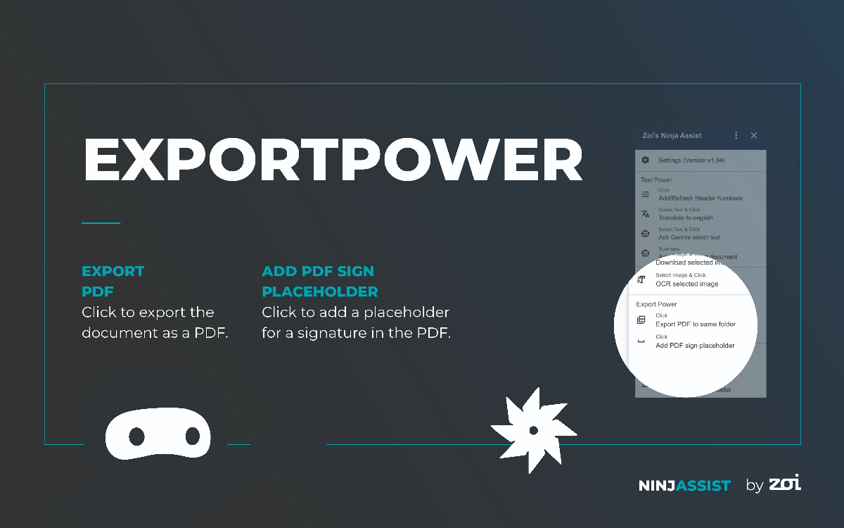 Export Power Feature
